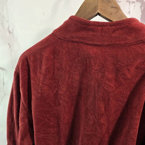 Columbia Pullover Men XL Red Fleece Quarter Zip Klamath Range Sweater - Picture 6 of 11